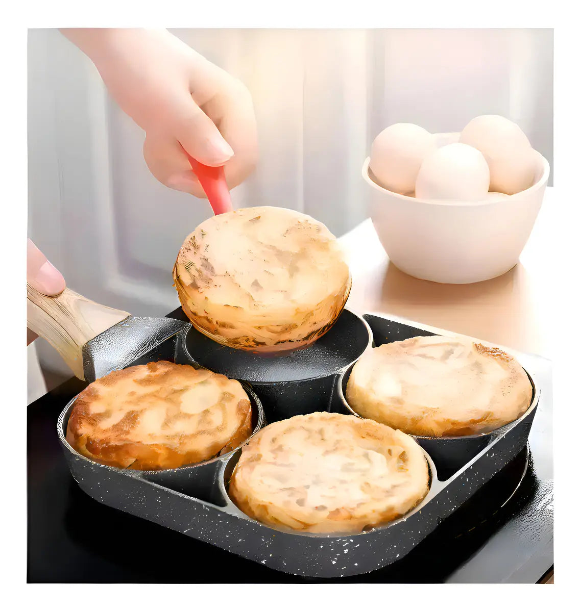 Sarten Antiadherente 4 Puestos Desayuno